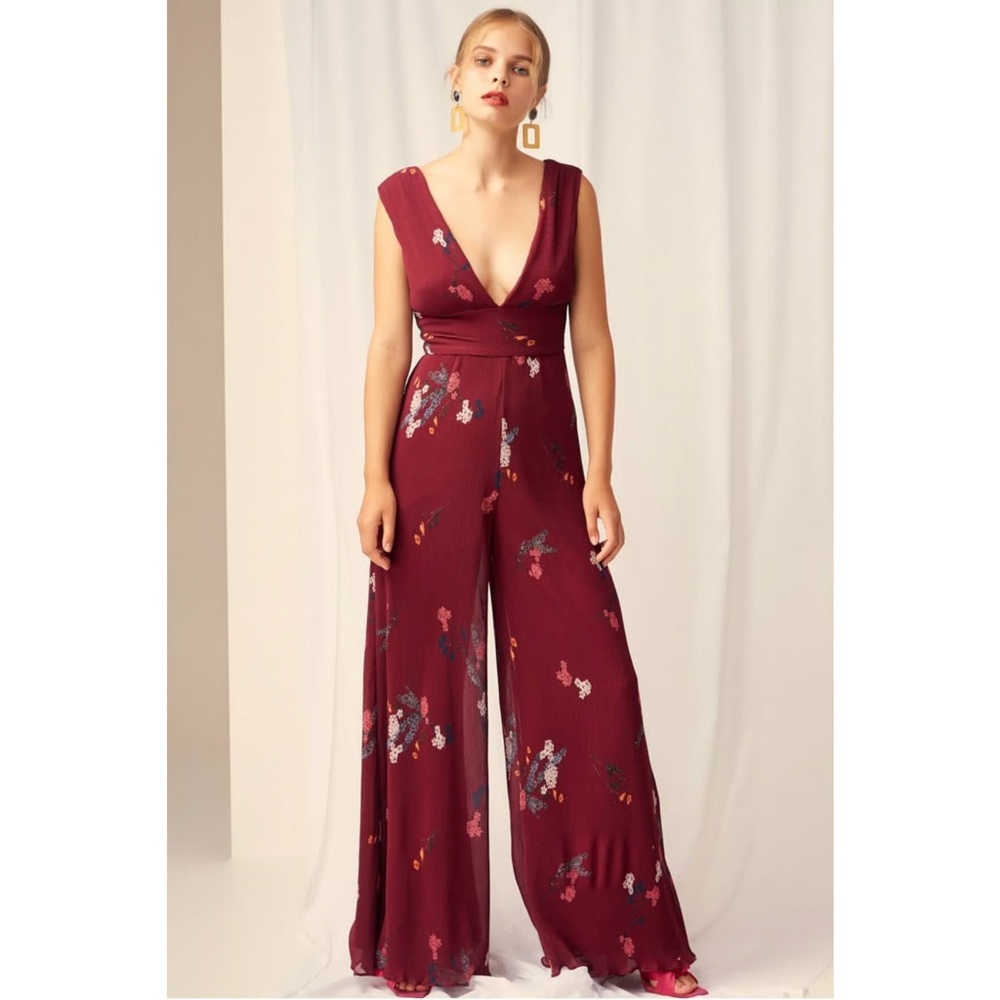 Keepsake Fall Night Floral Pleated Jumpsuit - XS